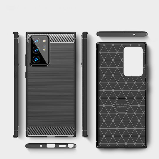 Techsuit Carbon Back Cover Σιλικόνης Μαύρο (Galaxy Note 20 Ultra)