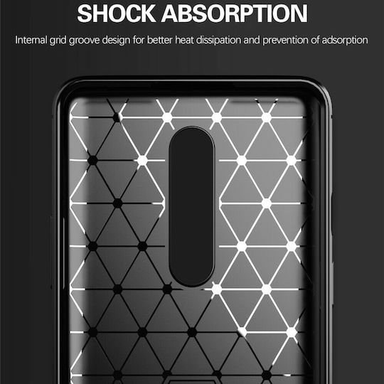 Techsuit Carbon Back Cover Silicon Negru (OnePlus 8)