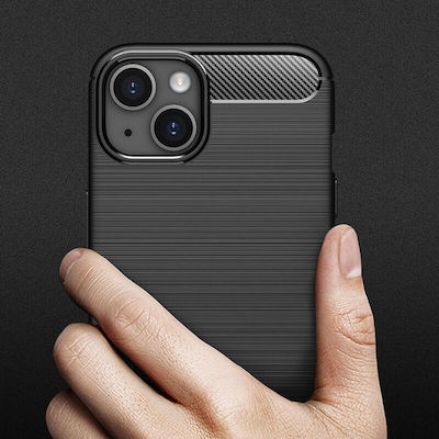 Techsuit Carbon Silicone Back Cover Black (iPhone 14)