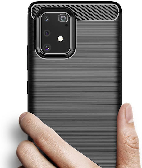 Techsuit Carbon Back Cover Silicone Black (Galaxy S10 Lite)