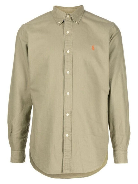 Long-sleeved Denim Shirt Khaki