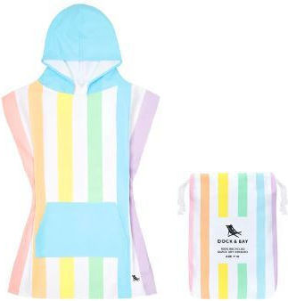 Dock & Bay Quickdry Kinder Strandponcho Mehrfarbig 56 x 42cm. mit Tragetasche mit Tragetasche