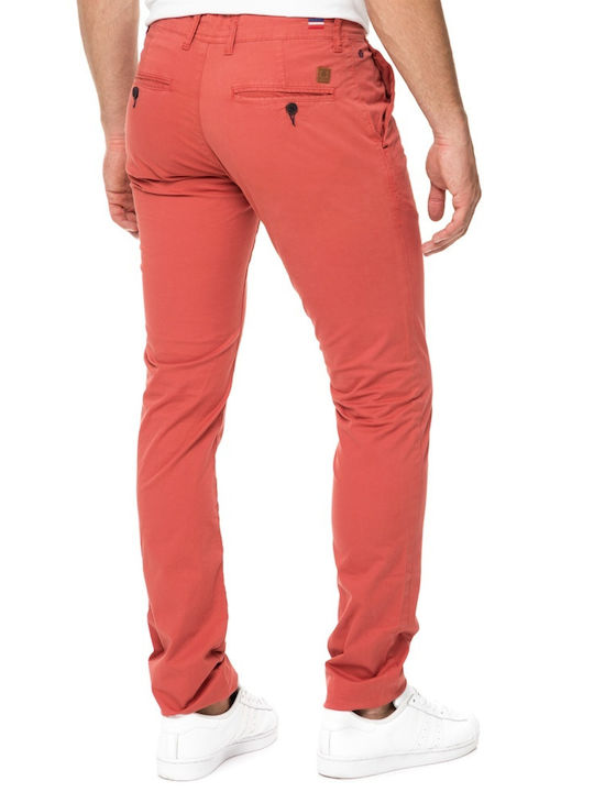 Dors Men's Trousers Chino in Tapered Line Orange