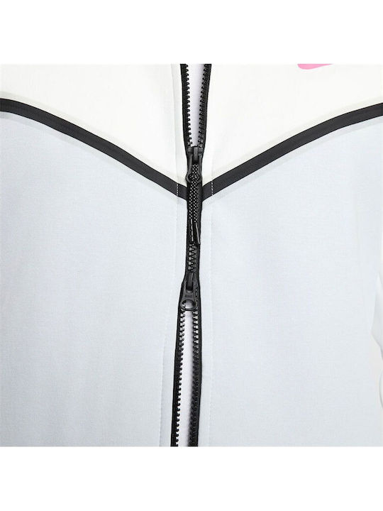 Geacă Cu Glugă Tech Fleece Albă Sportswear