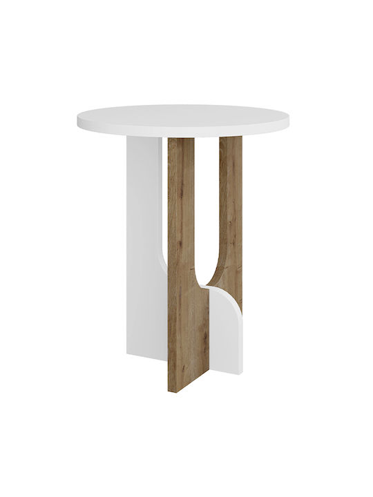 Luna Round Wooden Side Table Natural L40xW40xH47cm