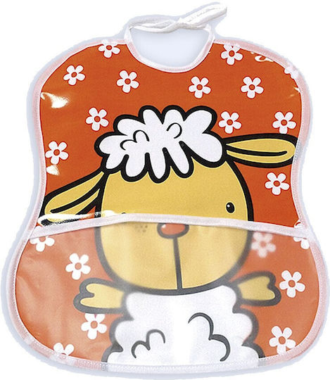 X-treme Baby Bib Plastic with Lace Band & Pocket Orange 2pcs