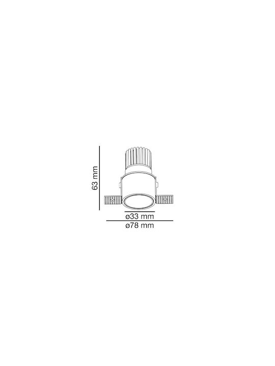 Faro Barcelona Round Metallic Recessed Spot with Integrated LED and Warm White Light White 1pcs