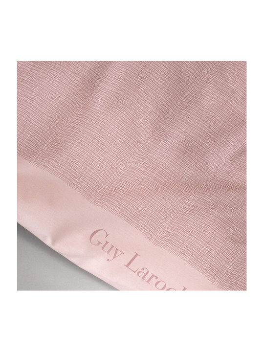 Guy Laroche Set Cearșaf cu 2 Fețe de pernă Single cu Elastic 100x200+30cm. Novel Pudra 3buc