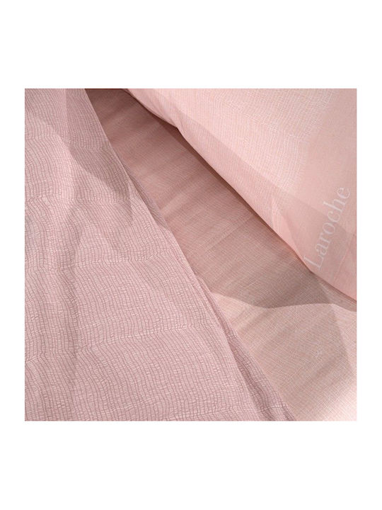 Guy Laroche Set Cearșaf cu 2 Fețe de pernă Single cu Elastic 100x200+30cm. Novel Pudra 3buc