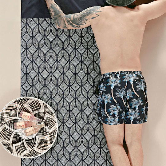 Kentia Versus Resort 237 Πετσέτα Microfiber Σώματος Διπλής Όψεως Μαύρη 160x80εκ.