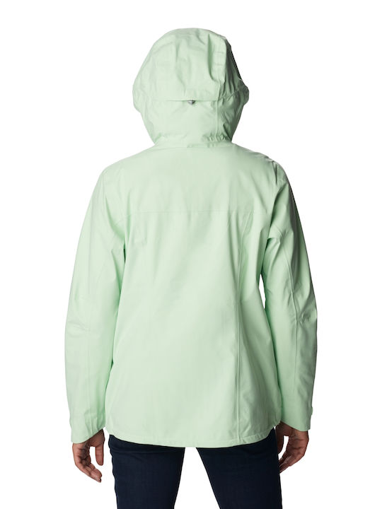 Columbia Women's Short Sports Jacket Waterproof for Spring or Autumn with Hood Green