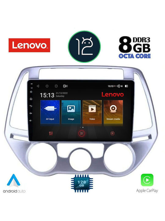 Lenovo Sistem Audio Auto pentru Hyundai i20 2008-2012 (Bluetooth/USB/AUX/WiFi/GPS/Partitură) cu Ecran Tactil 9"