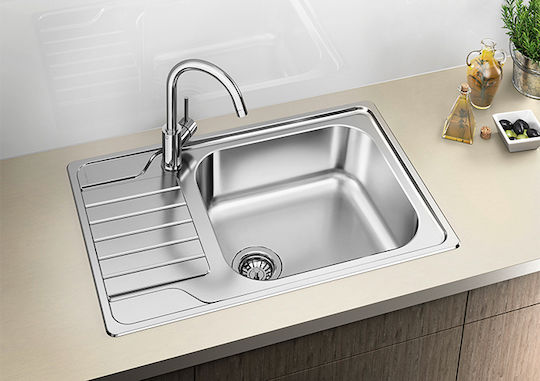 Blanco Dinas XL 6 S Compact Ένθετος Νεροχύτης Inox Brushed Μ78xΠ50cm Ασημί