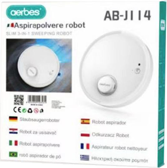 Aerbes AB-J114 Прахосмукачка Робот с Навигация сензори Бяла