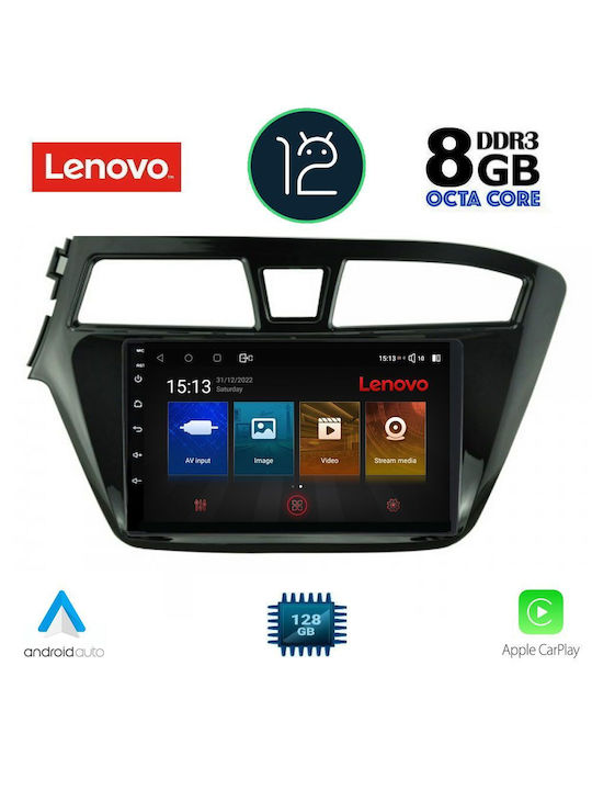 Lenovo Sistem Audio Auto pentru Hyundai i20 2014-2019 (Bluetooth/USB/AUX/WiFi/GPS/Partitură) cu Ecran Tactil 9"