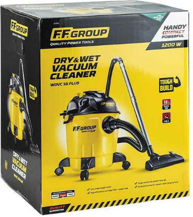 FFG WDVC 18 PLUS Σκούπα Υγρών / Στερεών 1200W με Πλαστικό Κάδο 18lt