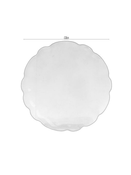 Click Plate Shallow Glass Orange with Diameter 28cm