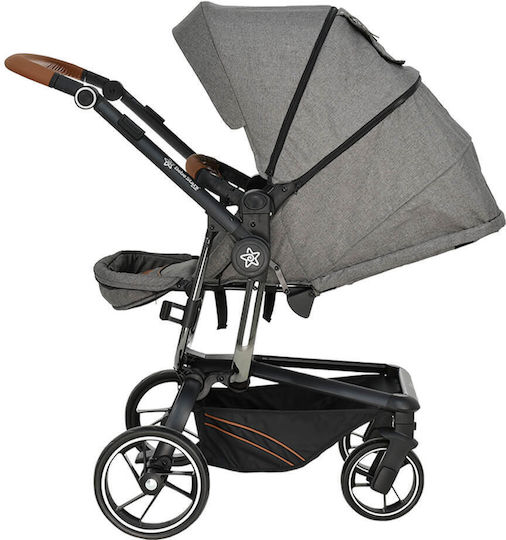 Bebe Stars Torro Adjustable 3 in 1 Baby Stroller Suitable for Newborn Gray 10.6kg