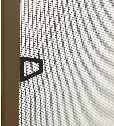 vidaXL Mosquito Net Window Permanent Aluminum Brown with Frame 120x90cm