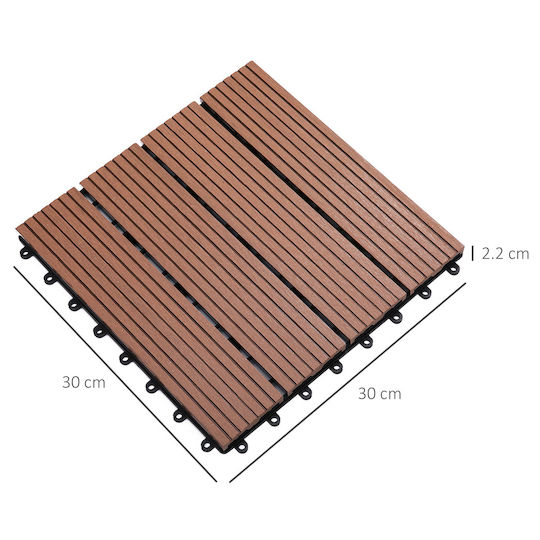 Outsunny Πλακάκι για Δάπεδο Κήπου 30x30εκ. 11τμχ