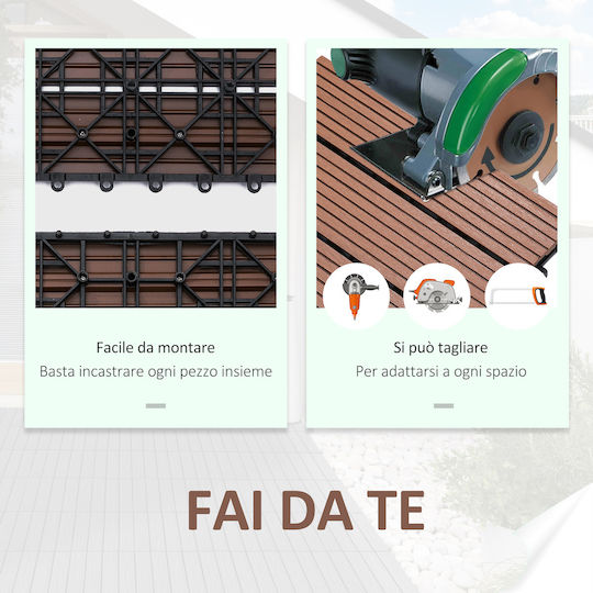 Outsunny Πλακάκι για Δάπεδο Κήπου 30x30εκ. 11τμχ