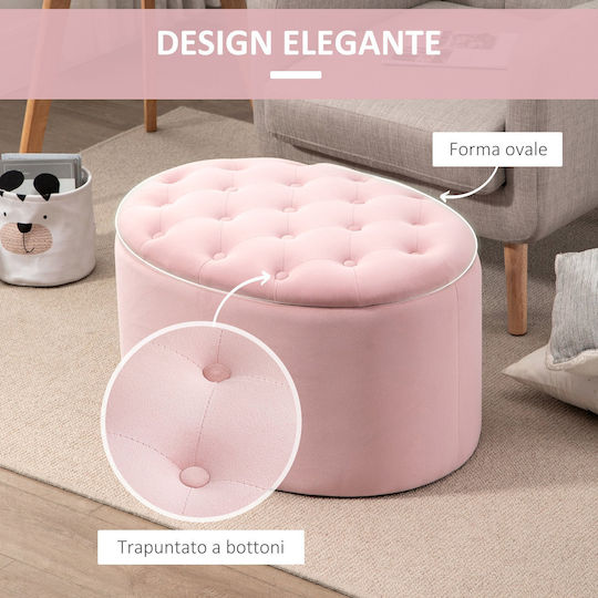 Hocker Für das Wohnzimmer Mit Stauraum Gepolstert mit Stoff Rosa 71x52x42cm