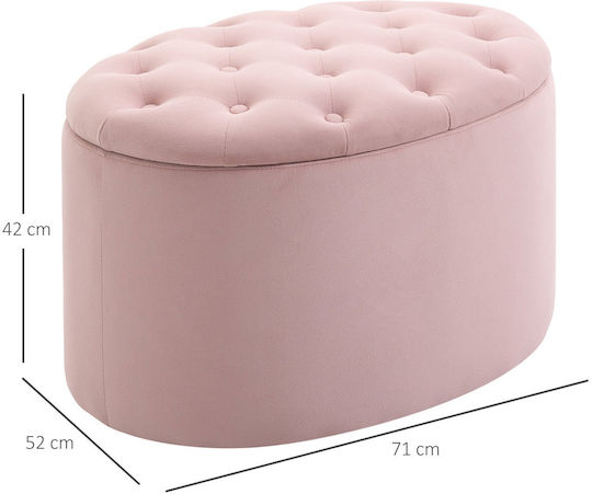Hocker Für das Wohnzimmer Mit Stauraum Gepolstert mit Stoff Rosa 71x52x42cm