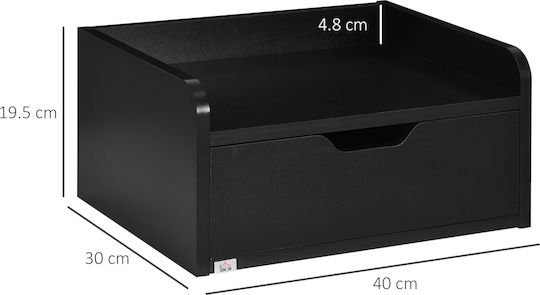 Κομοδίνα Ξύλινα Μαύρα 2τμχ 40x30x19.5cm