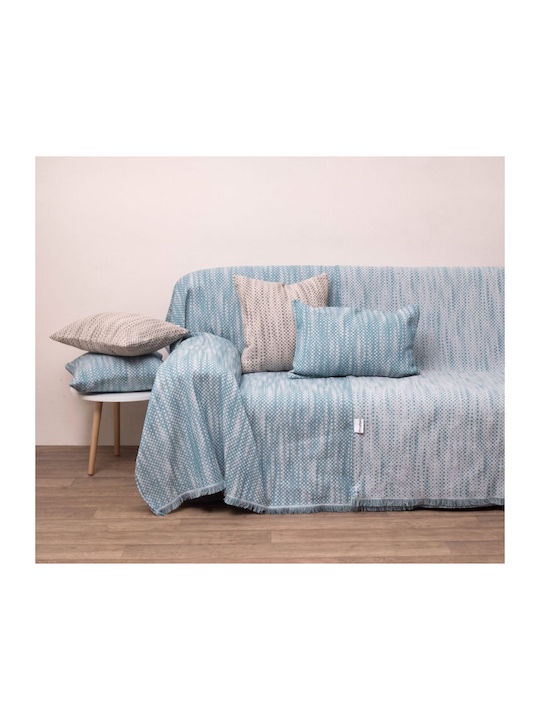 Anna Riska Four-Seater Sofa Throw 2 Sides 1570 180x320cm Lake Blue