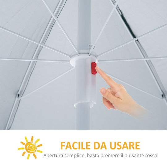 Outsunny Umbrelă de Plajă cu Diametru de 2.20m Verde