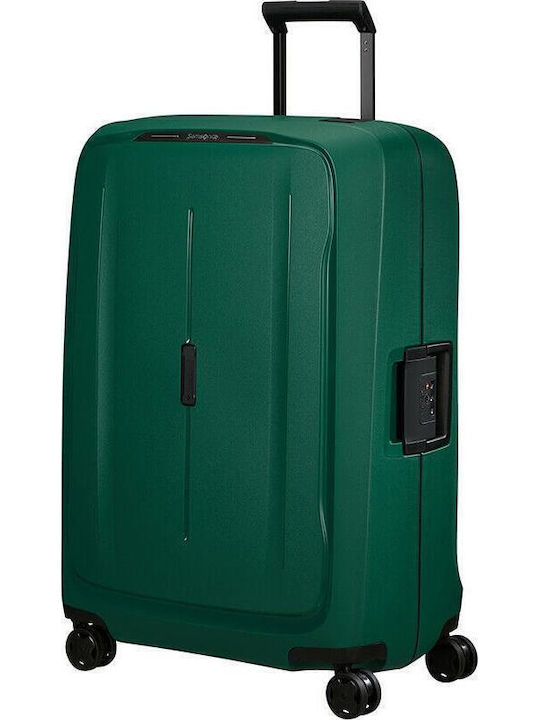 Samsonite Essens Μεγάλη Βαλίτσα Ταξιδίου Σκληρή Πράσινη με 4 Ρόδες Ύψους 75εκ.