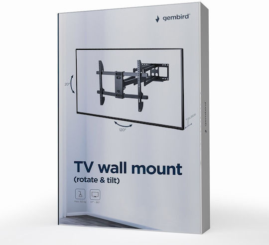 Gembird WM-80ST-02 Βάση Τηλεόρασης Τοίχου με Βραχίονα έως 80" και 60kg