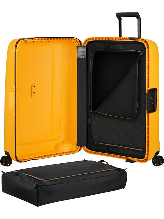 Samsonite Essens Medium Hard Yellow Suitcase With 4 Wheels Height 69cm