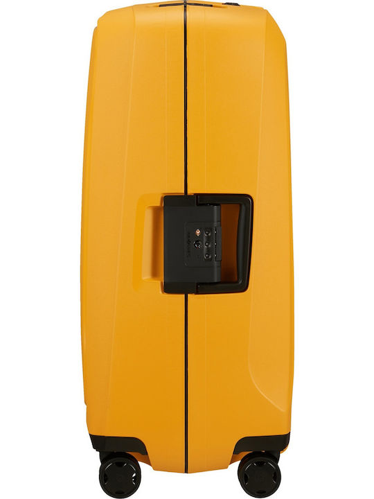 Samsonite Essens Medium Hard Yellow Suitcase With 4 Wheels Height 69cm
