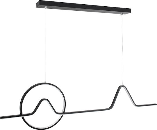GloboStar Windy Deckenleuchte Schwarz LED mit Verstellbarem Weiß Licht Schiene 120x30x30cm