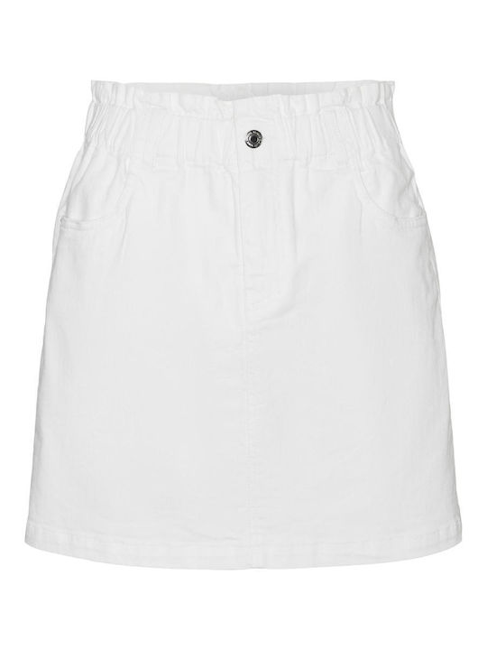 Denim Mini Skirt White