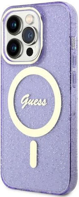 Guess MagSafe Silicone Back Cover Glitter Gold (iPhone 14 Pro)