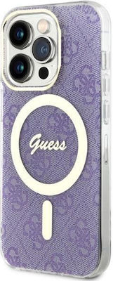 Guess Coperta din spate Silicon Violet (iPhone 14 Pro) GUHMP14LH4STU