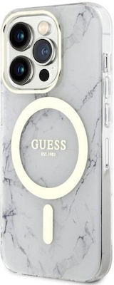 Guess MagSafe Silicone Back Cover White (iPhone 14 Pro)