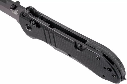 Benchmade Triage Pocket Knife with Locking Mechanism Black in Sheath