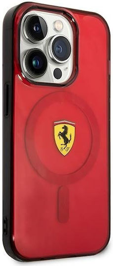 Ferrari Translucent Magsafe Задна корица Силикон Червен (iPhone 14 Pro Max)