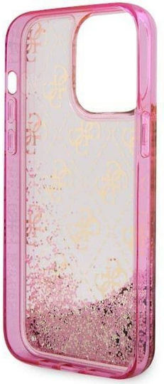 Guess Liquid Glitter Umschlag Rückseite Silikon Rosa (iPhone 14 Pro)