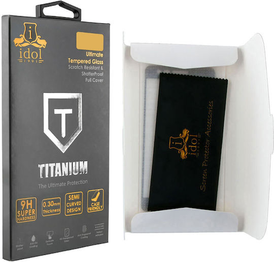 Titanium Semi Curved 0.25mm Full Glue Tempered Glass Μαύρο (Galaxy A04s)