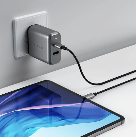 Satechi Φορτιστής Χωρίς Καλώδιο με Θύρα USB-A και Θύρα USB-C 30W Power Delivery Space Gray (ST-MCCAM-EU)