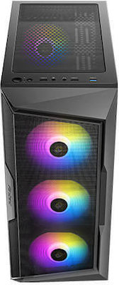 Antec 0-761345-10069-4 Midi Tower Computer Case with Window Panel and RGB Lighting Black