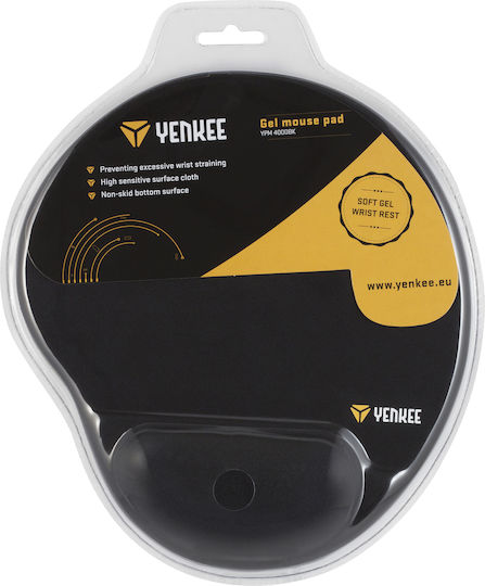Yenkee YPM 4000BK Mouse Pad (250mm) με Στήριξη Καρπού Μαύρο