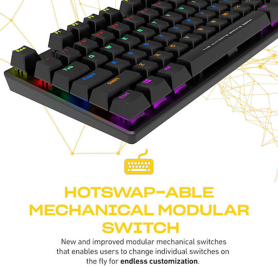 Armaggeddon MKA-2C Neo Gaming Mechanical Keyboard Tenkeyless with Custom Blue switches and RGB lighting (English US)