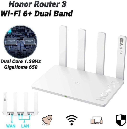 Honor 3 Безжичен Рутер Wi‑Fi 6 - Wi‑Fi 6 с 3 Порта Gigabit Ethernet