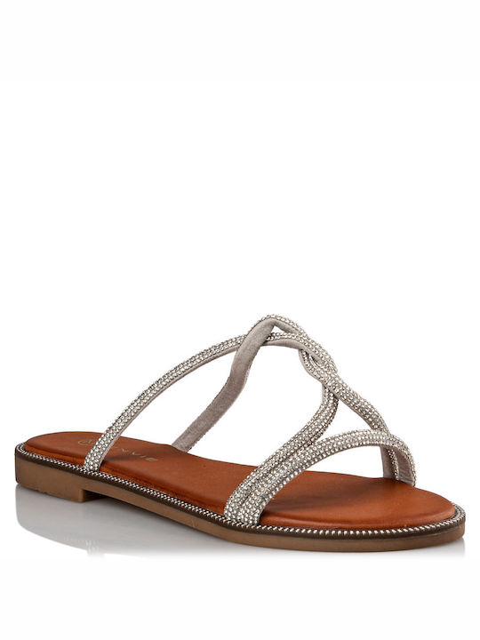 Envie Shoes Women's Flat Sandals in Silver Color