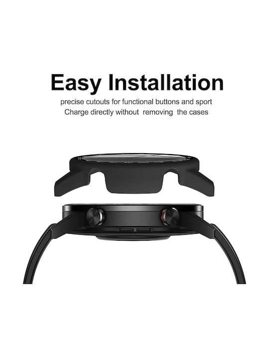 Strado 2in1 Plastic Case with Glass in Black color for Huawei Watch GT 2e